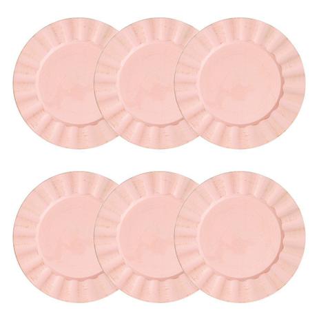 Jogo 6 peças Sousplat 33 cm de plástico rosa Cook Bon Gourmet - 30298 Menor preço em Jogo 6 peças Sousplat 33 cm de plástico rosa Cook Bon Gourmet - 30298