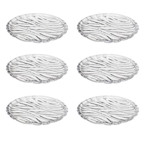 Jogo 6 pratos 18 cm para bolo de cristal transparente Bamboo Wolff - 26479 Menor preço em Jogo 6 pratos 18 cm para bolo de cristal transparente Bamboo Wolff - 26479