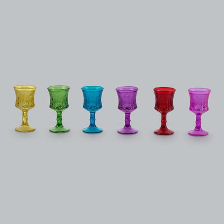 Jogo 6 taças esculpidas coloridas 30ml - Rojemac Menor preço em Jogo 6 taças esculpidas coloridas 30ml - Rojemac
