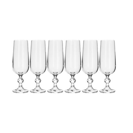 Jogo 6 Taças Para Champagne 180ml Klaudie Bohemia Menor preço em Jogo 6 Taças Para Champagne 180ml Klaudie Bohemia