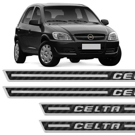 Jogo Adesivo Soleira Resinado GM Celta 2000 a 2015 Carbono com Grafia 4 Peças Excelente Fixação - Resitank Menor preço em Jogo Adesivo Soleira Resinado GM Celta 2000 a 2015 Carbono com Grafia 4 Peças Excelente Fixação - Resitank