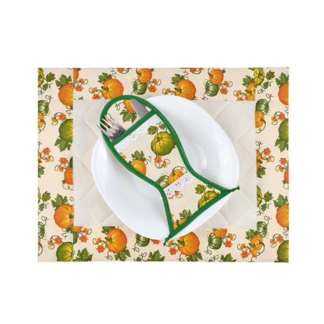 Jogo americano dupla face e porta talheres abóbora - Recanto da costura é boa?