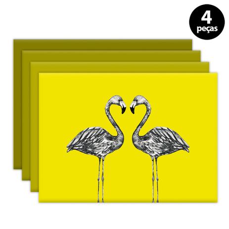 Jogo Americano Mdecore Flamingo 40x28cm Amarelo Menor preço em Jogo Americano Mdecore Flamingo 40x28cm Amarelo
