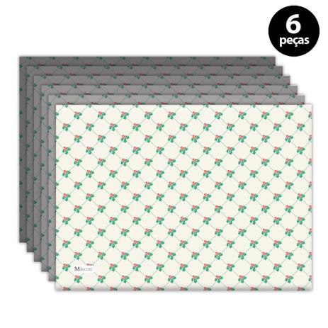 Jogo Americano Mdecore Natal Folhas 40x28 cm Bege Menor preço em Jogo Americano Mdecore Natal Folhas 40x28 cm Bege