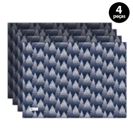 Jogo Americano Mdecore Natal Pinheiros 40x28 cm Azul Menor preço em Jogo Americano Mdecore Natal Pinheiros 40x28 cm Azul