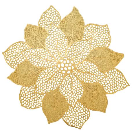 Jogo Americano PVC Flor 47cm Dourado 6 peças - Yazi Menor preço em Jogo Americano PVC Flor 47cm Dourado 6 peças - Yazi