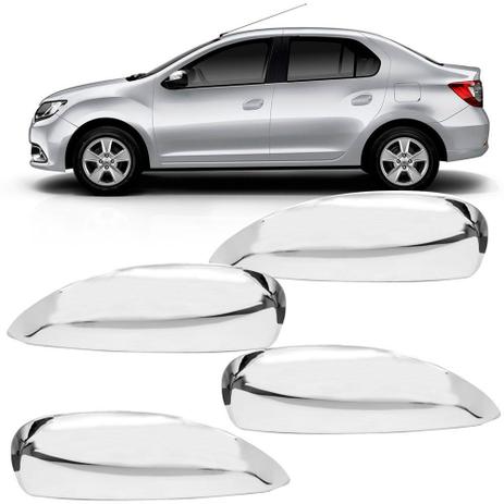 Jogo Aplique Cromado para Maçaneta Renault Logan Sandero 2016 em diante 4 Portas - Shekparts Menor preço em Jogo Aplique Cromado para Maçaneta Renault Logan Sandero 2016 em diante 4 Portas - Shekparts
