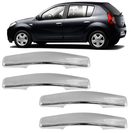 Jogo Aplique Cromado para Maçaneta Renault Sandero Symbol 4 Portas 2007 a 2013 - Shekparts Menor preço em Jogo Aplique Cromado para Maçaneta Renault Sandero Symbol 4 Portas 2007 a 2013 - Shekparts