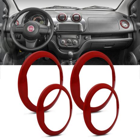 Jogo Aplique Difusor de Ar Novo Uno 2012 a 2014 Vermelho 4 Peças Excelente Acabamento - Nk Brasil Menor preço em Jogo Aplique Difusor de Ar Novo Uno 2012 a 2014 Vermelho 4 Peças Excelente Acabamento - Nk Brasil