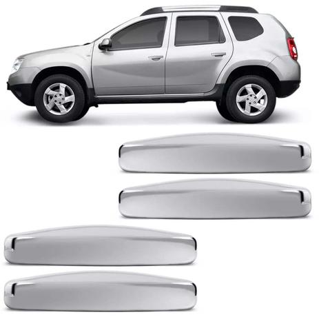 Jogo Apliques Cromados Maçaneta Renault Duster 11 a 14 4 Portas Aplicação Simples Encaixe Sob Medida - Shekparts é boa?