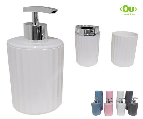 Jogo Banheiro Lavabo Sabonete Liquido E Porta Escova Luxo - Ou Menor preço em Jogo Banheiro Lavabo Sabonete Liquido E Porta Escova Luxo - Ou