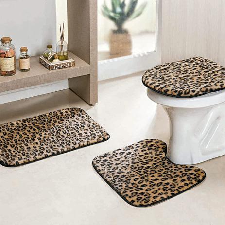 Jogo Banheiro Safari Standard 3 Pecas Leopardo - Dourados enxovais Menor preço em Jogo Banheiro Safari Standard 3 Pecas Leopardo - Dourados enxovais