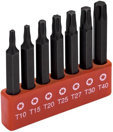 Jogo Bits Longo Chave Torx T10 a T40 7 Peças Worker Menor preço em Jogo Bits Longo Chave Torx T10 a T40 7 Peças Worker