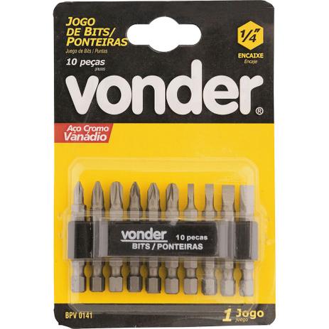 Jogo bits ponteiras 1/4” com 10 peças cromo vanádio - Vonder é boa?