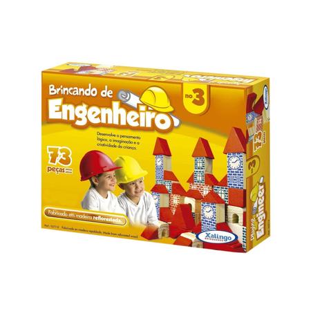 Jogo Brincando de Engenheiro 73 Peças - Xalingo Menor preço em Jogo Brincando de Engenheiro 73 Peças - Xalingo