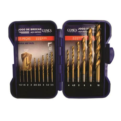 Jogo broca aço rápido titanium 15 peças com estojo conex é boa?