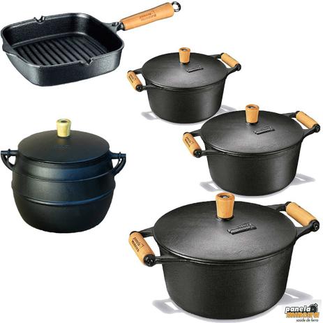 Jogo Caçarolas, Cook Grill E Bojudo Ferro - Panela Mineira Menor preço em Jogo Caçarolas, Cook Grill E Bojudo Ferro - Panela Mineira