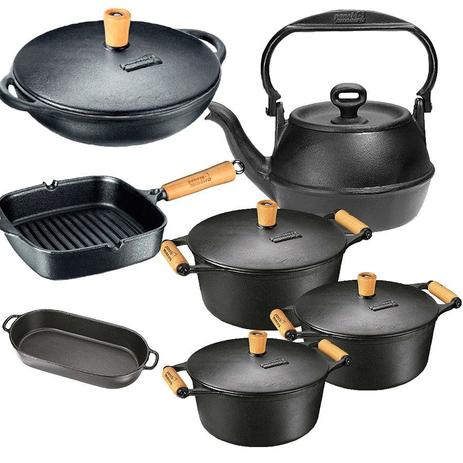 Jogo Caçarolas+frigideira+chaleira+assadeira+parmegiana - Panela mineira Menor preço em Jogo Caçarolas+frigideira+chaleira+assadeira+parmegiana - Panela mineira