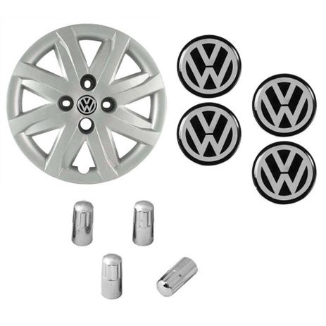 Jogo Calota Aro 13 Gol G5 2012 2013 Voyage Saveiro Parati Volkswagen Grid Prata + Emblema Resinado + Tampa Ventil Cromada - Grid calotas é boa?
