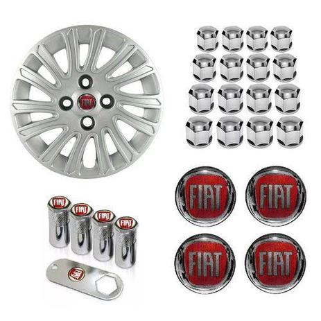Jogo Calota Aro 13 Grand Siena 2012 2013 Fiat Grid Prata + Emblema Resinado + Tampa Ventil + Capa Parafuso - Grid calotas é ruim? Jogo Calota Aro 13 Grand Siena 2012 2013 Fiat Grid Prata + Emblema Resinado + Tampa Ventil + Capa Parafuso - Grid calotas é boa?
