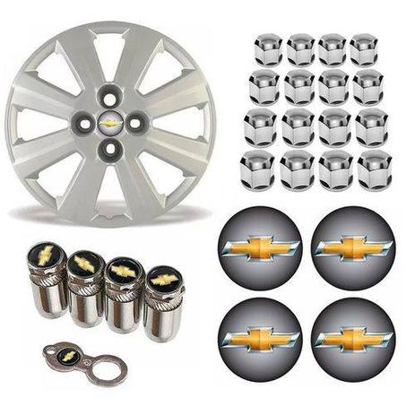 Jogo Calota Aro 14 Agile 2012 2013 Chevrolet GM Grid Prata + Emblema Resinado + Tampa Ventil + Capa Parafuso - Grid calotas Menor preço em Jogo Calota Aro 14 Agile 2012 2013 Chevrolet GM Grid Prata + Emblema Resinado + Tampa Ventil + Capa Parafuso - Grid calotas