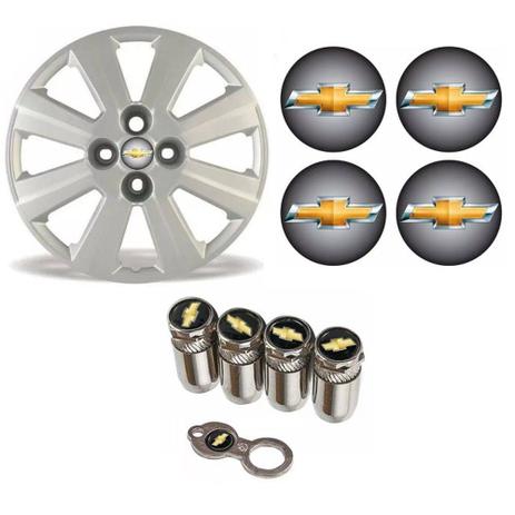 Jogo Calota Aro 14 Agile 2012 2013 Chevrolet GM Grid Prata + Emblema Resinado + Tampa Ventil - Grid calotas Menor preço em Jogo Calota Aro 14 Agile 2012 2013 Chevrolet GM Grid Prata + Emblema Resinado + Tampa Ventil - Grid calotas