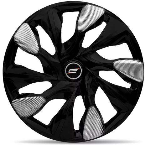 Jogo Calota Aro 14 Ds5 Black Silver Universal 4 peças - Elitte Menor preço em Jogo Calota Aro 14 Ds5 Black Silver Universal 4 peças - Elitte