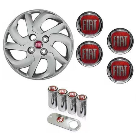 Jogo Calota Aro 14 Fiat Palio Fire 2015 2016 Grid Prata + Emblema Resinado + Tampa Ventil - Grid calotas Menor preço em Jogo Calota Aro 14 Fiat Palio Fire 2015 2016 Grid Prata + Emblema Resinado + Tampa Ventil - Grid calotas