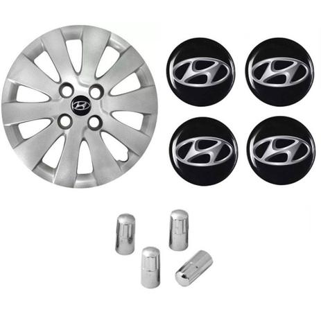 Jogo Calota Aro 14 Hb20 Hb20s 2014 2015 Hyundai Grid Prata + Emblema Resinado + Tampa Ventil Cromada - Grid calotas é boa?