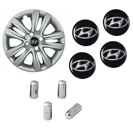 Jogo Calota Aro 14 Hb20 Hb20s 2016 2018 Hyundai Grid Prata + Emblema Resinado + Tampa Ventil Cromada - Grid calotas é boa?