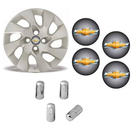 Jogo Calota Aro 14 Onix Prisma 2014 Chevrolet GM Grid Prata + Emblema Resinado + Tampa Ventil Cromada - Grid calotas é boa?