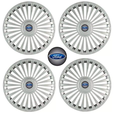 Jogo Calota Aro 15 Grid Premium Tuning Europa Prata + Emblema Resinado Ford (Fiesta, Ka, Ecosport, Focus) - Grid calotas Menor preço em Jogo Calota Aro 15 Grid Premium Tuning Europa Prata + Emblema Resinado Ford (Fiesta, Ka, Ecosport, Focus) - Grid calotas