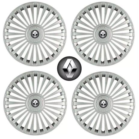 Jogo Calota Aro 15 Grid Premium Tuning Europa Prata + Emblema Resinado Renault (Sandero, Logan, Clio, Scenic, Megane) - Grid calotas Menor preço em Jogo Calota Aro 15 Grid Premium Tuning Europa Prata + Emblema Resinado Renault (Sandero, Logan, Clio, Scenic, Megane) - Grid calotas