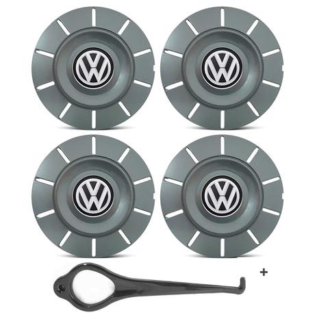 Jogo Calota Centro Roda Ferro VW Eurovan Aro 13 14 15 4 Furos Grafite + Chave é boa?