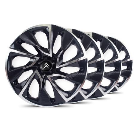 Jogo Calota DS4 Preta Cromada Aro 14 Emblema Preto Citroen C3 - Elitte é boa?