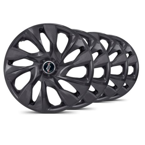 Jogo Calota DS4 Unicolor Aro 15 Preta Fosca Emblema Prata New Fit - Elitte Menor preço em Jogo Calota DS4 Unicolor Aro 15 Preta Fosca Emblema Prata New Fit - Elitte