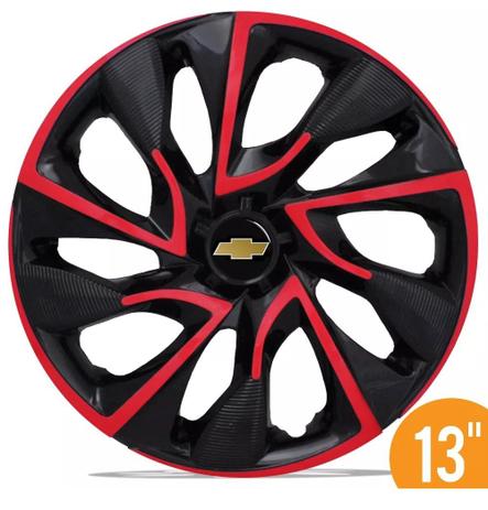 Jogo Calota Esportiva 13 Ds4 Vermelha Gm Celta Corsa Prisma - Elitte Menor preço em Jogo Calota Esportiva 13 Ds4 Vermelha Gm Celta Corsa Prisma - Elitte