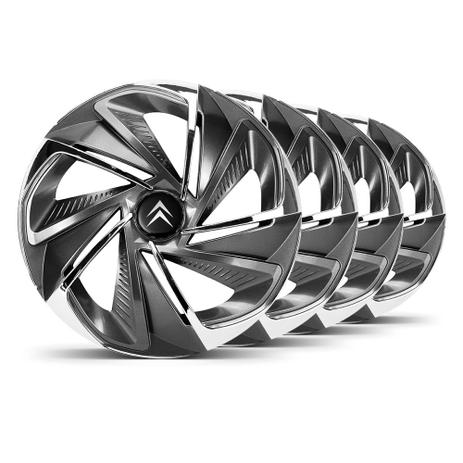 Jogo Calota Nitro Aro 14 Grafite / Cromada Emblema Preto Citroen Berlingo - Elitte é boa?