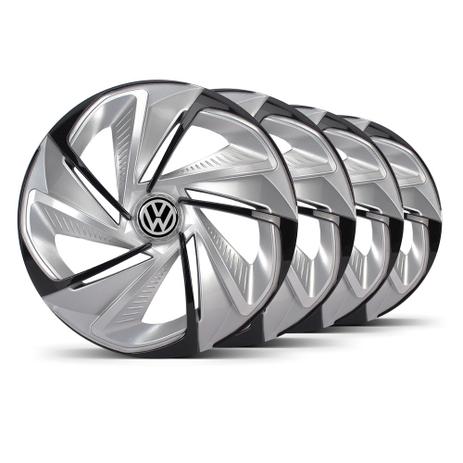Jogo Calota Nitro Aro 14 Prata / Preta VW Logus - Elitte Menor preço em Jogo Calota Nitro Aro 14 Prata / Preta VW Logus - Elitte