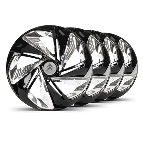 Jogo Calota Nitro X Aro 14 Preta / Prata Emblema Prata Citroen Berlingo - Elitte é ruim? Jogo Calota Nitro X Aro 14 Preta / Prata Emblema Prata Citroen Berlingo - Elitte é boa?