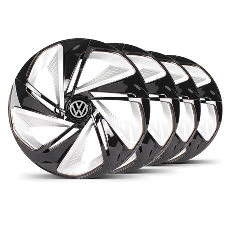 Jogo Calota Nitro X Aro 14 Preta / Prata VW Logus - Elitte Menor preço em Jogo Calota Nitro X Aro 14 Preta / Prata VW Logus - Elitte