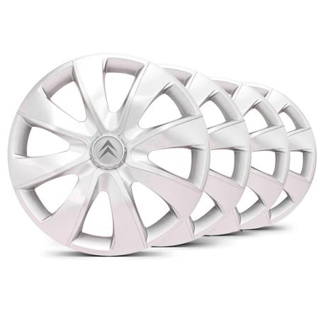 Menor preço em Jogo Calota Prime Unicolor Prata Aro 14 Emblema Prata Citroen C5 - Elitte