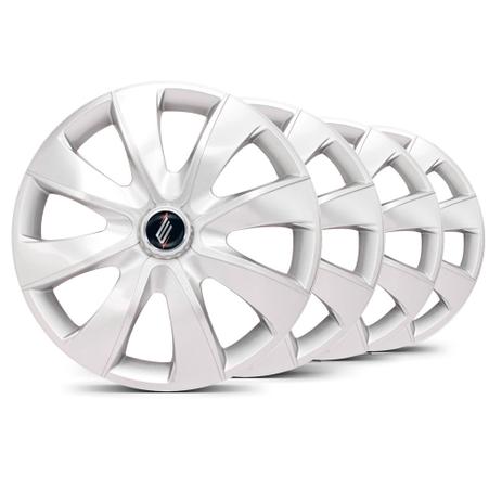 Jogo Calota Prime Unicolor Prata Aro 14 Emblema Preto Fit - Elitte é ruim? Jogo Calota Prime Unicolor Prata Aro 14 Emblema Preto Fit - Elitte é boa?