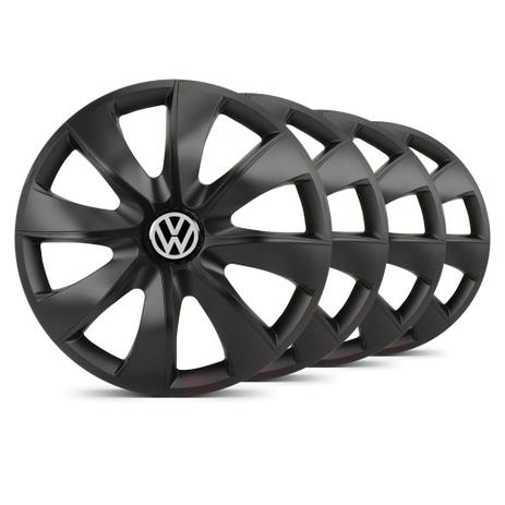 Menor preço em Jogo Calota Prime Unicolor Preta Fosca Aro 14 VW Gol G4 - Elitte