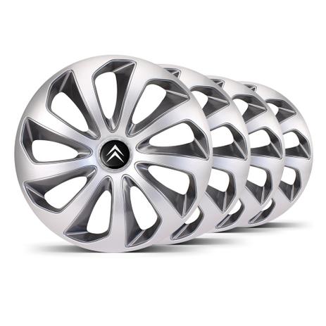 Menor preço em Jogo Calota Velox Aro 14 Prata / Grafite Emblema Preto Citroen Xantia - Elitte