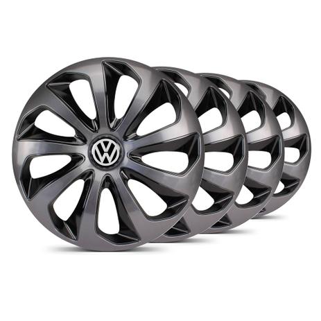 Jogo Calota Velox Grafite / Preta Aro 15 VW New Beetle - Elitte Menor preço em Jogo Calota Velox Grafite / Preta Aro 15 VW New Beetle - Elitte