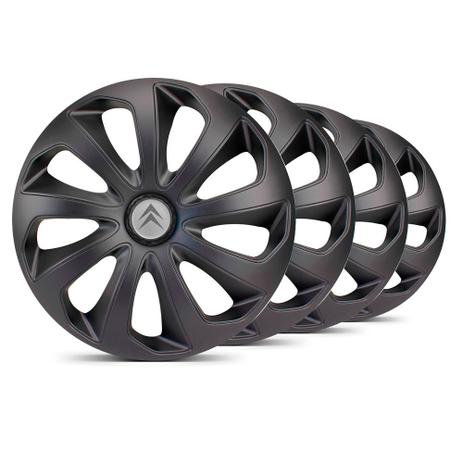 Jogo Calota Velox Unicolor Aro 13 Preta Fosca Emblema Prata Citroen Picasso - Elitte é boa?