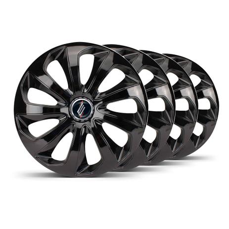 Jogo Calota Velox Unicolor Aro 15 Preta Emblema Preto Fit - Elitte Menor preço em Jogo Calota Velox Unicolor Aro 15 Preta Emblema Preto Fit - Elitte