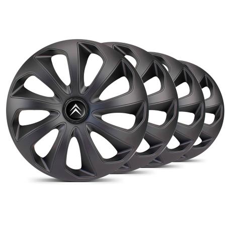 Jogo Calota Velox Unicolor Aro 15 Preta Fosca Emblema Preto Citroen C3 - Elitte é ruim? Jogo Calota Velox Unicolor Aro 15 Preta Fosca Emblema Preto Citroen C3 - Elitte é boa?