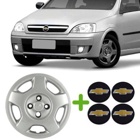 Jogo Calotas Corsa Novo 2002 A 2012 - Aro 14 + Emblema - Grid Menor preço em Jogo Calotas Corsa Novo 2002 A 2012 - Aro 14 + Emblema - Grid